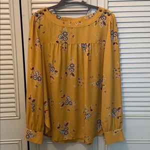 Loft Yellow floral shirt